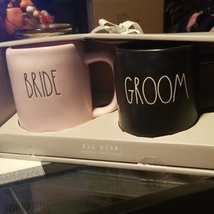 Rae Dunn BRIDE & GROOM Mug Set
